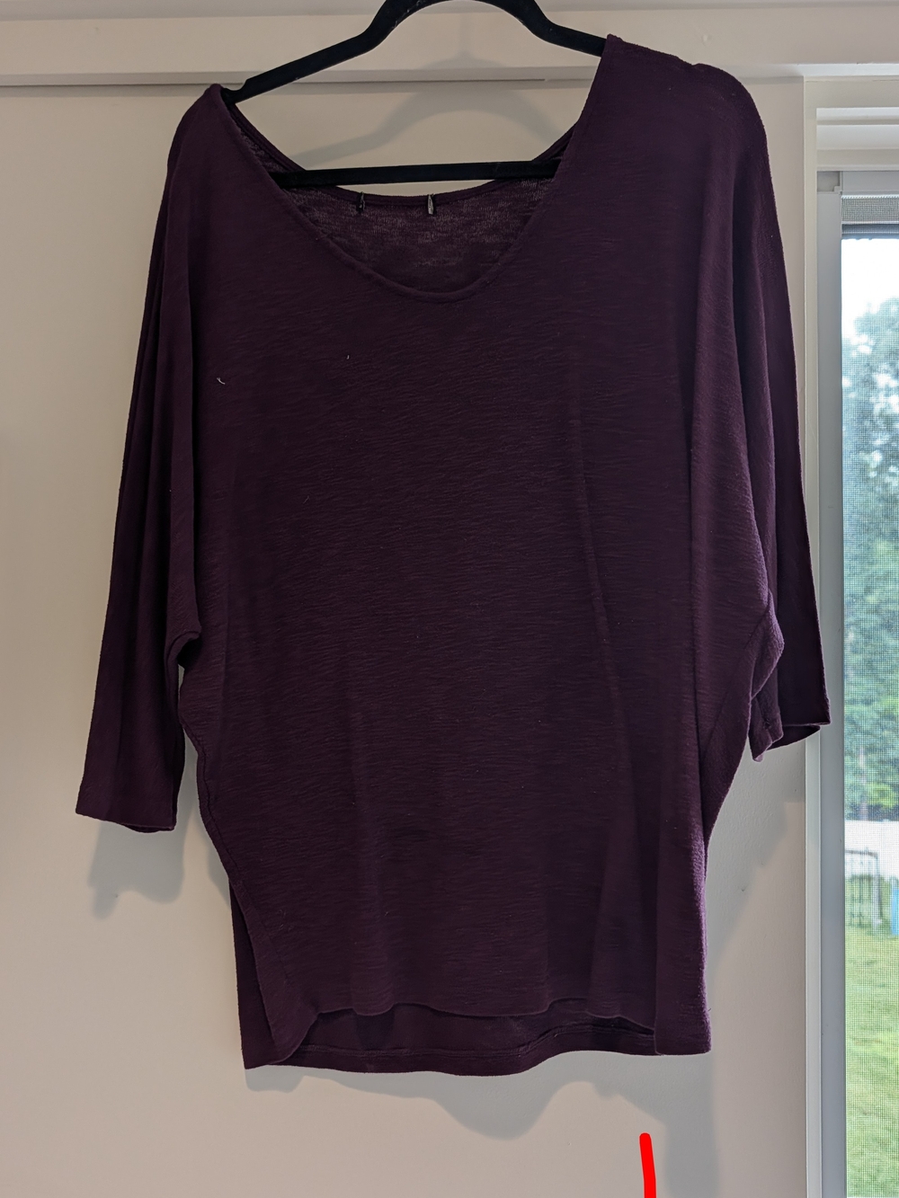 Women's Relaxed Dolman Sleeve Top - Plum
